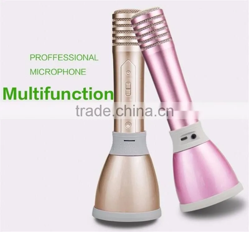 Alibaba wholesale portable Karaoke microphone for Smartphones Bluetooth speaker Portable Wireless Karaoke Microphone