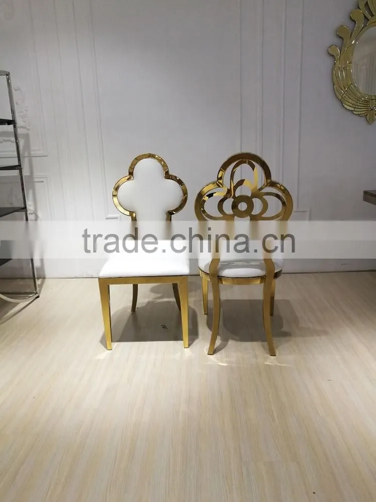 Modern golden wedding chair elegant curves high class wedding furniture