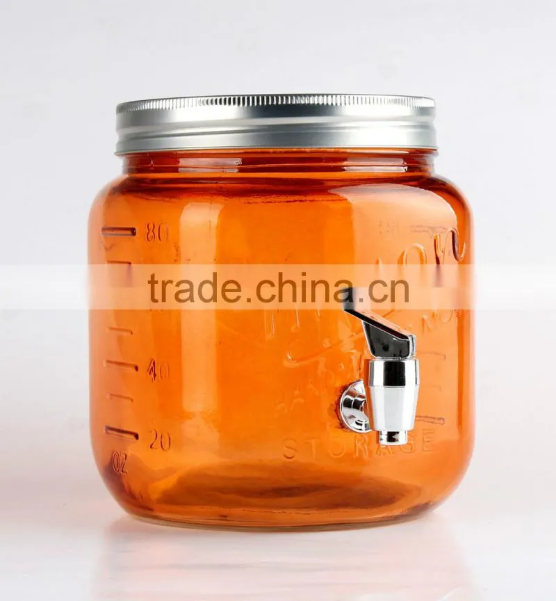 2.5L new style glass dispenser,MASON dispenser