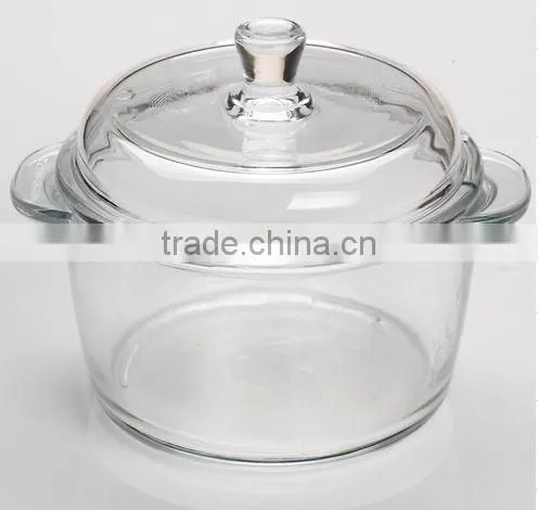 High quality clear round glass soup pot microwave glass pot