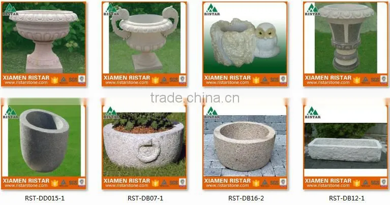 Square granite stone garden flower pot