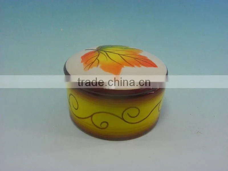 GLAZED HEART SHAPE CERAMIC JEWELLERY BOX
