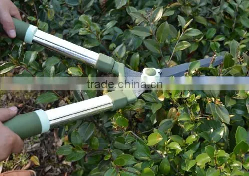 634801 garden tool Heat treated 50# steel blade head and oblate iron PVC handle sprayed by plastic hedge shear