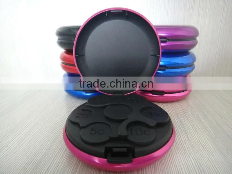 Metal round euro coin box