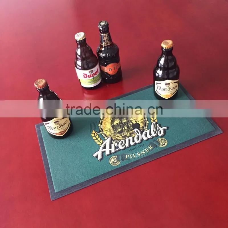 logo printed non woven fabric rubber beer runner bar mat