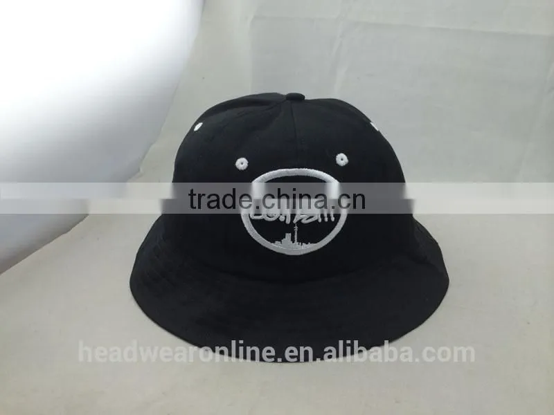2014 new design butterfly embroidery 6 panel bucket hat