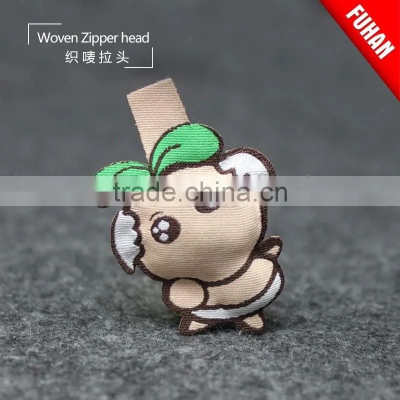 Double-sided woven zipper puller