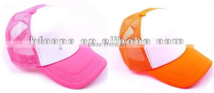 Fashion sport 5-panel plain cotton mesh baseball cap and hat with custom design