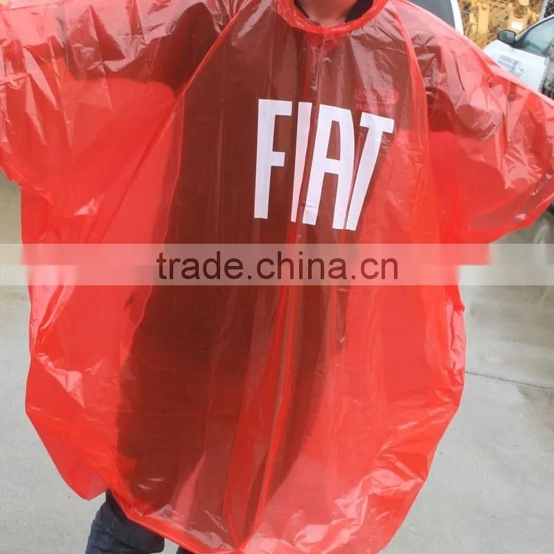 Eco-friendly children disposable plastic raincoat with cute cartoon logo