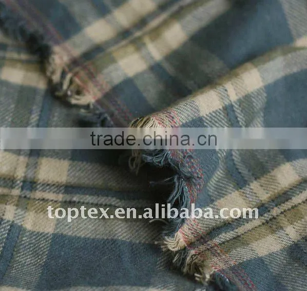 100% cotton brushed flannel yarn dyed fabric