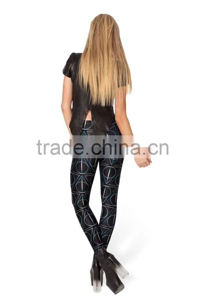 New 2017 DEATHLY HALLOWS LEGGINGS Fashion Women punk Leggings Geometry print Pants 2017
