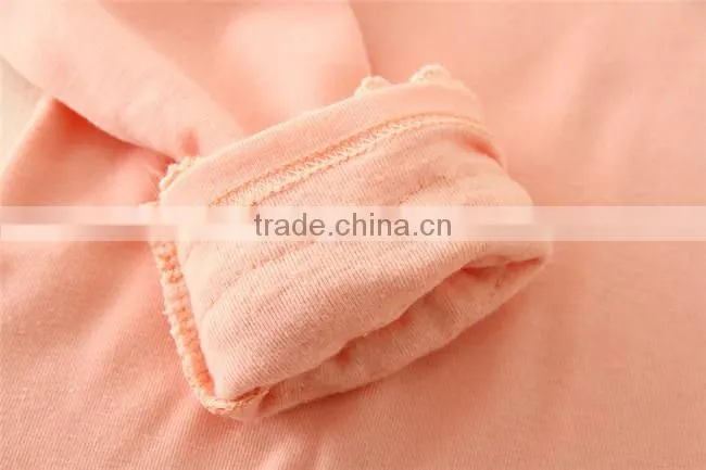 pink candy color korean kids long sleeve undershirt wholesale/ cotton undershirts for kids