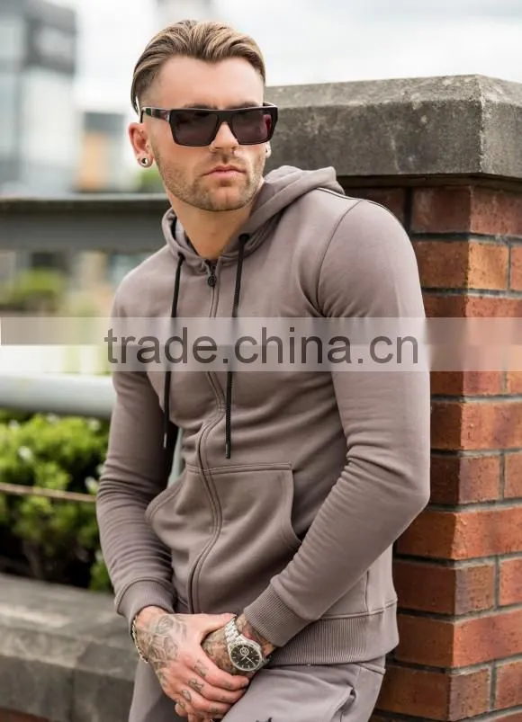 men's hooded tracksuit top slim fit tracksuit