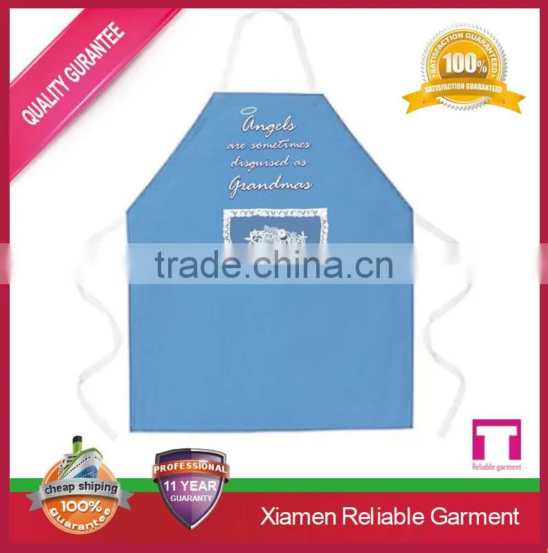 Blue colour women long walmart cotton apron fabric with pocket