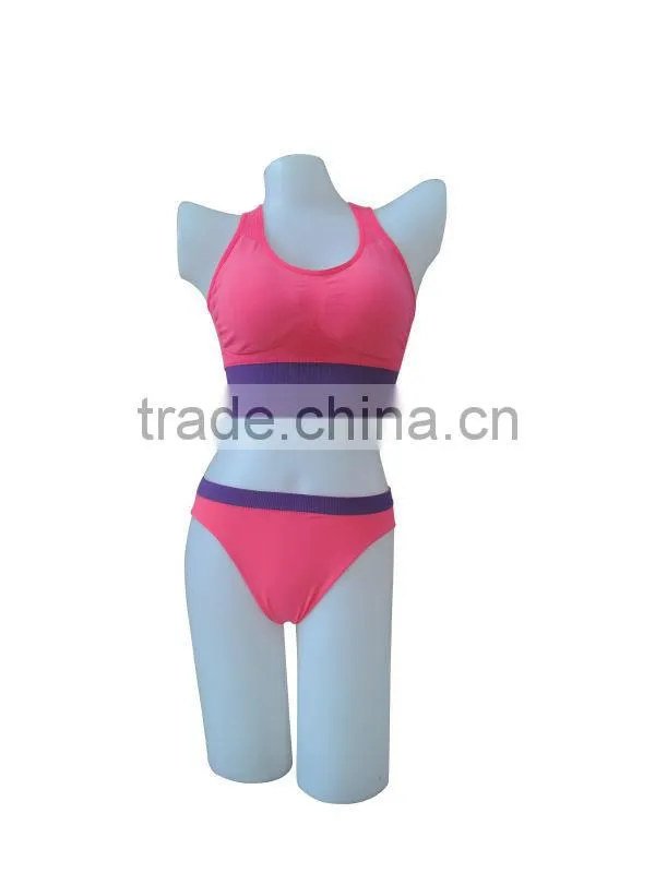 nice quality new style seamless woman underwear ladies sport bra & bikini