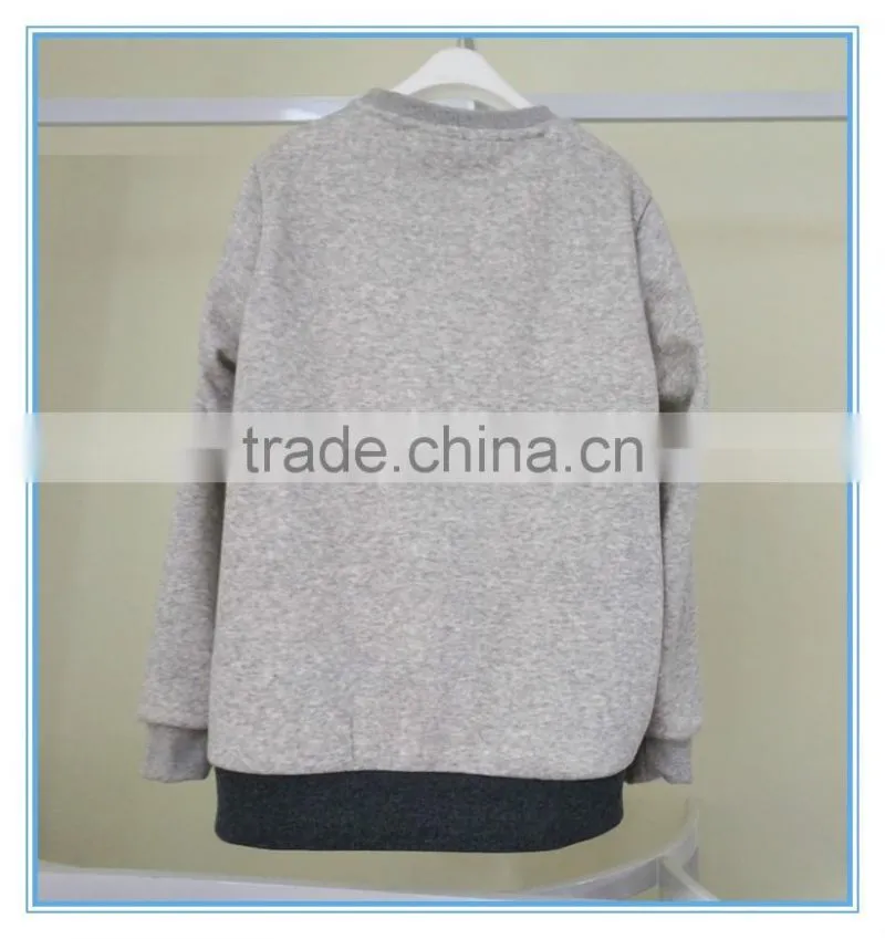New Design Polyester/Cotton Kids Hoodies without Hood Thick Fleece Pullover Hoodie Sweatshirt