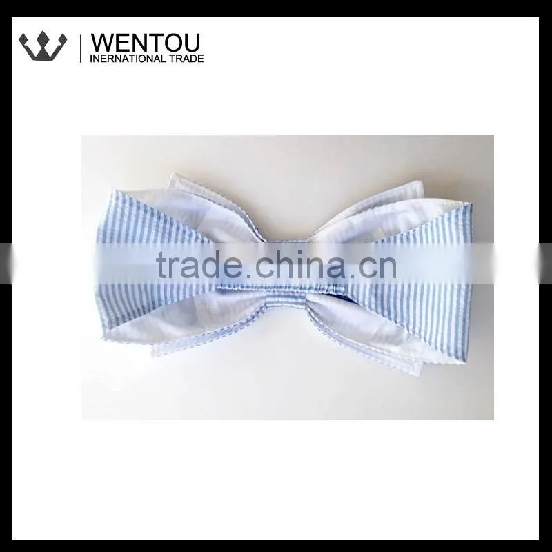 Monogrammed Seersucker Bow Bandeau