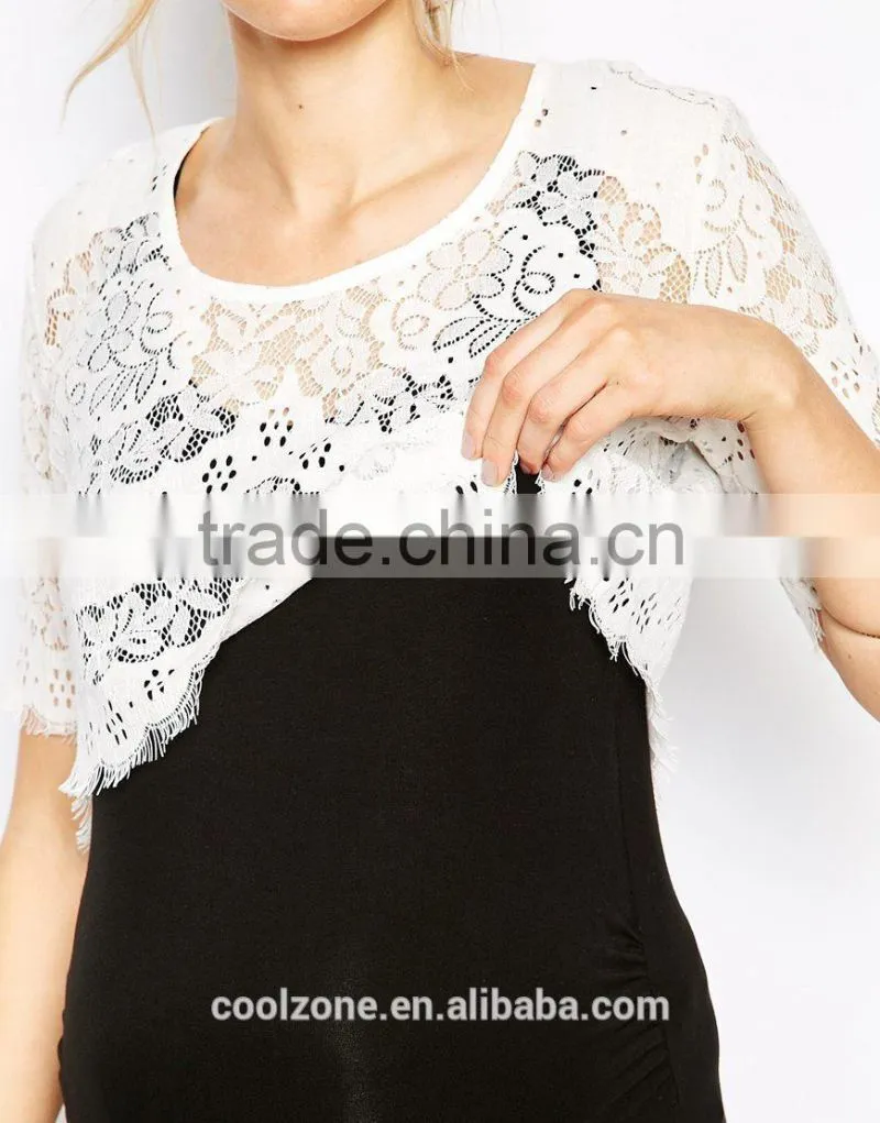 Fashion lace overlay bodycon fit maternity dress wholesale maternity clothes