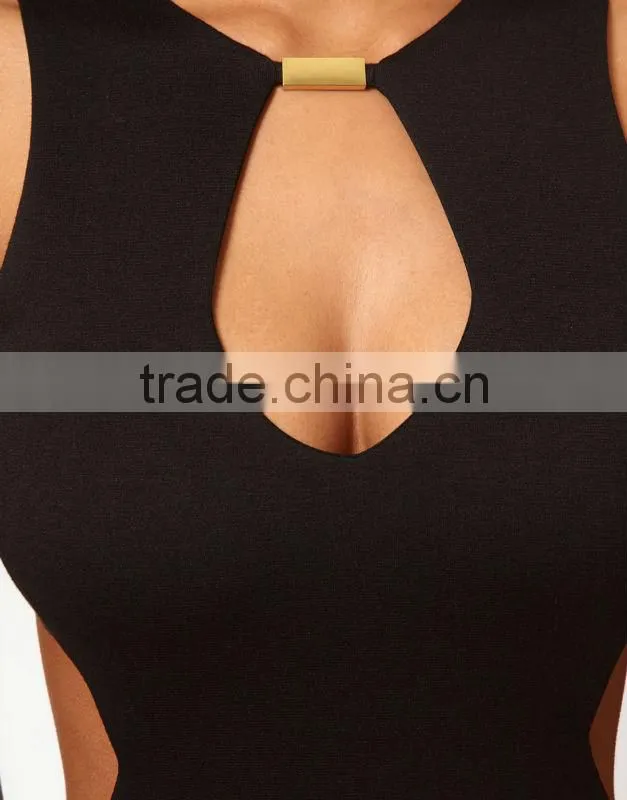 Exclusive Body-Conscious Dress With Cut Out Sides And Bar Detail