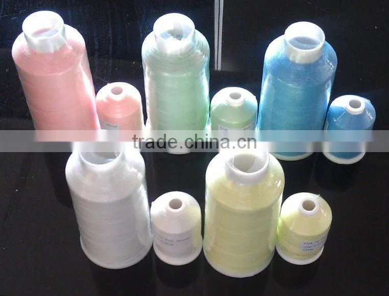 market popular glow thread/1000m/cone Glow In The Dark Embroidery Thread,glow thread,Luminous thread