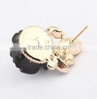 Retro rose flower alloy lady sut earring