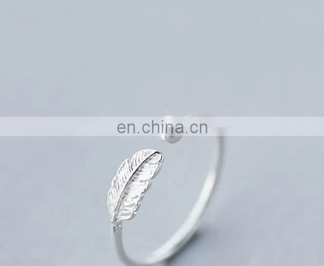 925 Sterling Silver Adjustable Leaf Stacking Ring Minimalist Ring Gift For Her