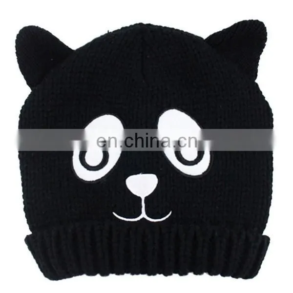 Newest wholesale cute winter kid's knitted hat scarf glove set with animal ear