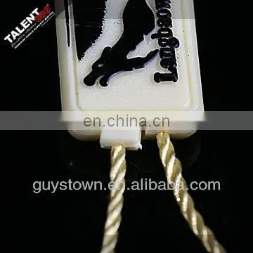 customized brand name logo hang tag plastic seal string for clothing