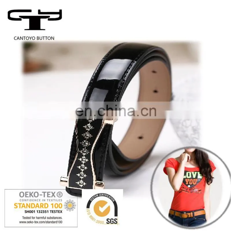 Simple wild leather belt female dress decorated delicate belt red double buckle