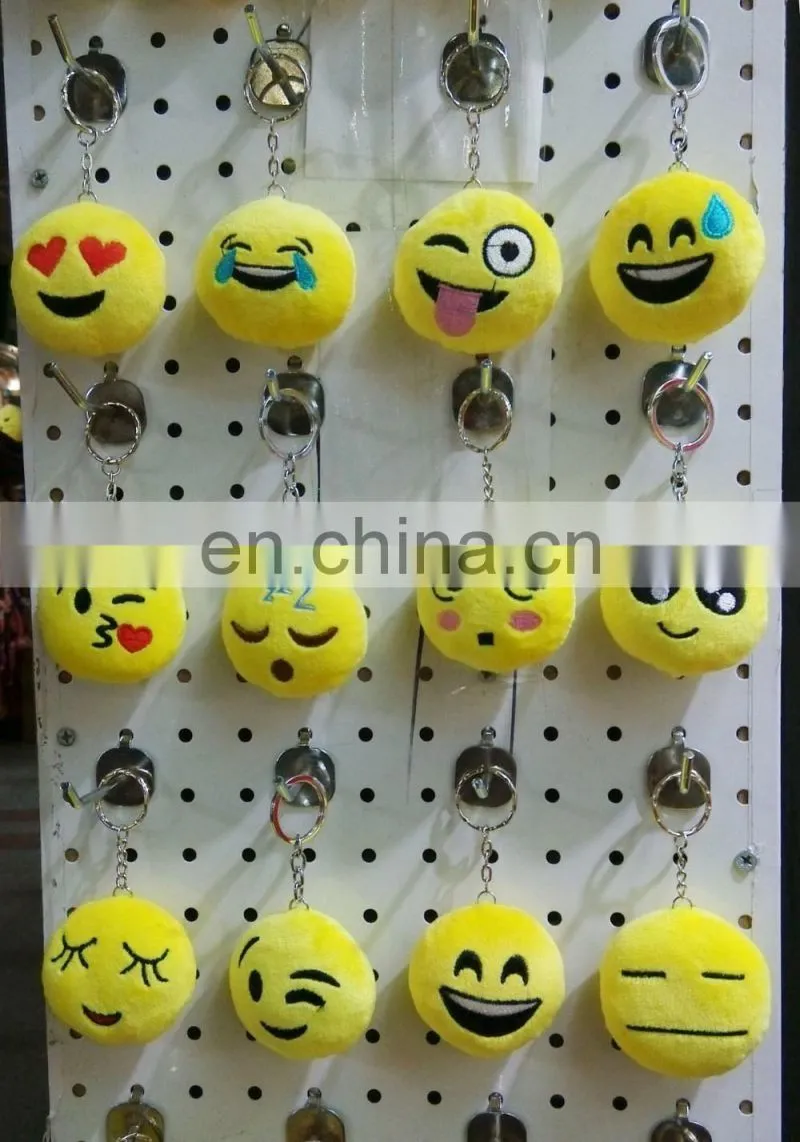 new developed cute plush emoji doll keychain