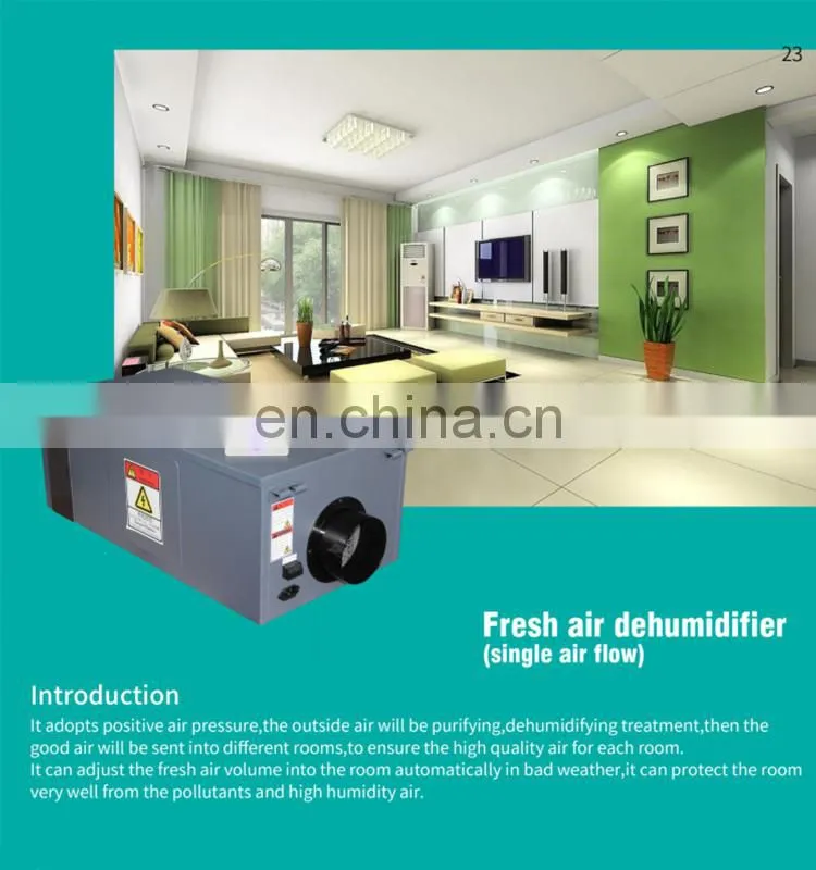 20L/D dehumidifying capacity ceiling mounted whole house ventilated dehumidifier