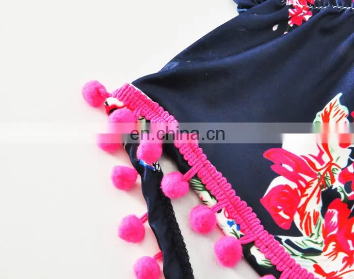 Fashion Flower Printed Colorful Baby Clothes Sleeveless Summer Baby Girl Romper