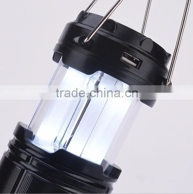 Multifunction solar led rechargable camping lantern