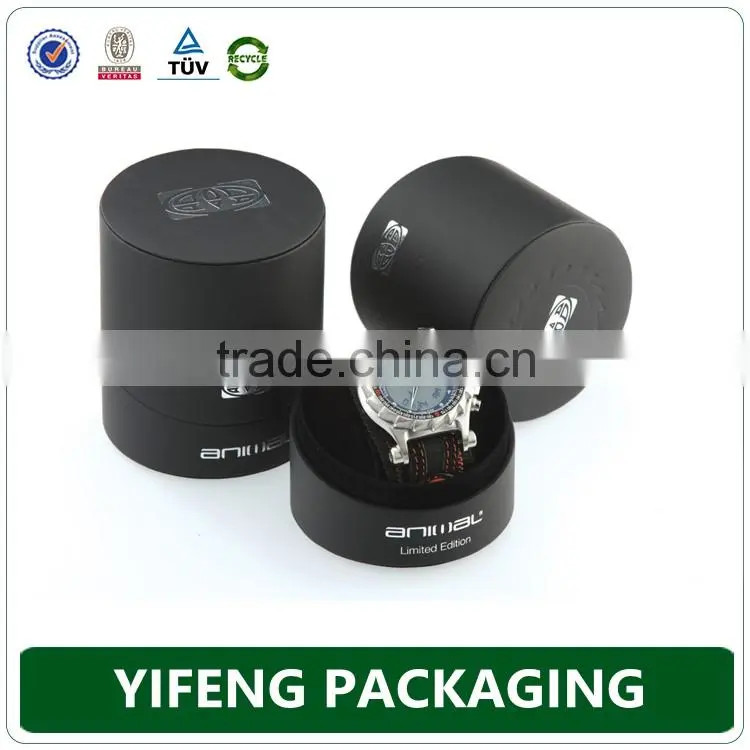 Black Gift Paper tube box/cylinder Box/Round Box with ribbon