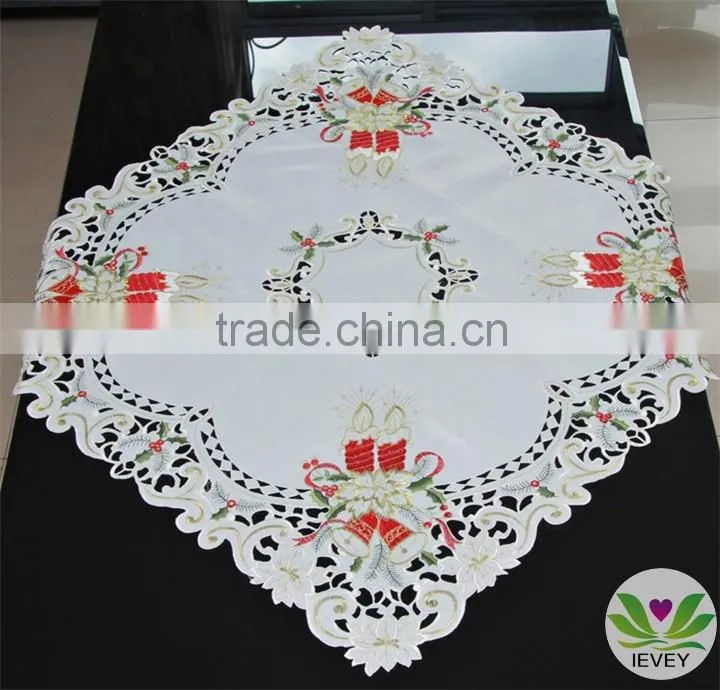 Christmas home textile tablecloth hand embroidery designs tablecloth lmzc1001(3)