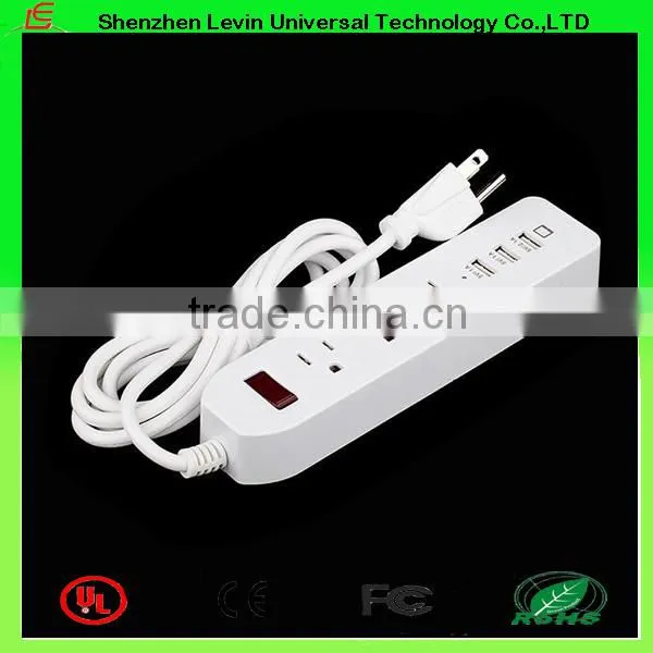 CE Cheap Extension Power Plug 6 Gang Multi USA Extension Socket USB