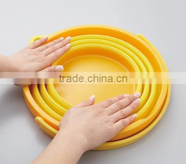 Portable Space Saver Outdoor New Collapsible silicon Round Water Bucket Container