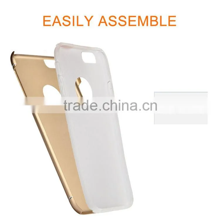 Wholesale High Quality Phone Case for iphone 6/6 plus,Dual Layer Outer Aluminum Cases + Inner TPU Cases Free Sample