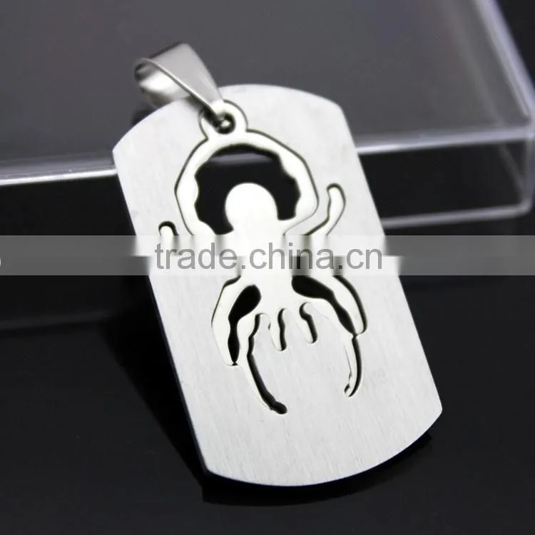 Stainless steel combo spider pendant necklace