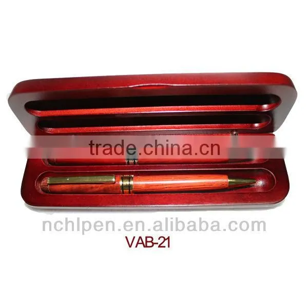 2014 High-End Customized Check Pattern Wooden Pen Set (Roller Pen & Ballpoint Pen)