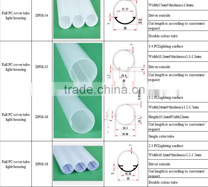 lampshade frames wholesale of 1500mm/1200mm/1000mm/600mm led tube light housing