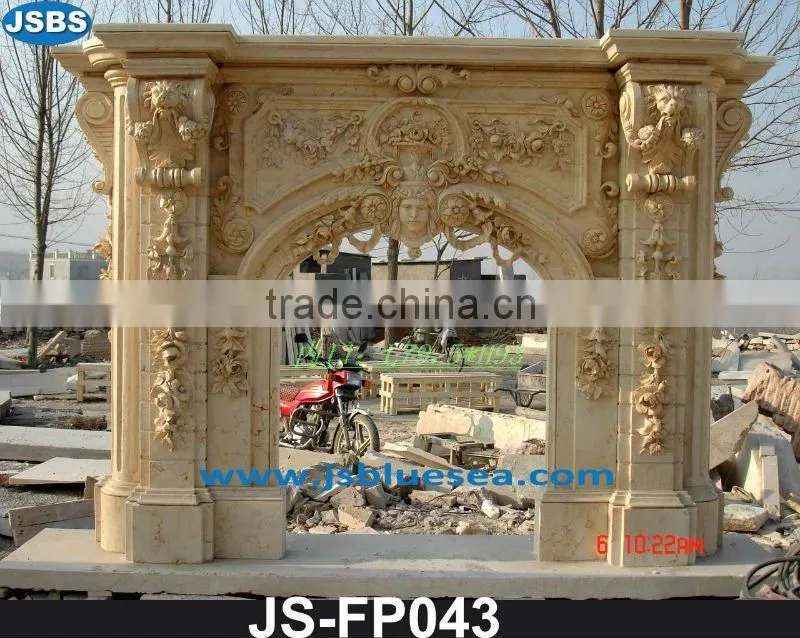 Carve figure statue marble fireplace