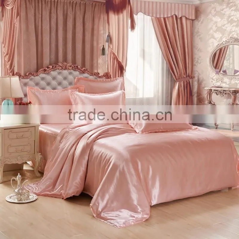 Pure color double tencel 4pcs bedding sets mulberry silk quilt cover sheetshotel bedding wholesale