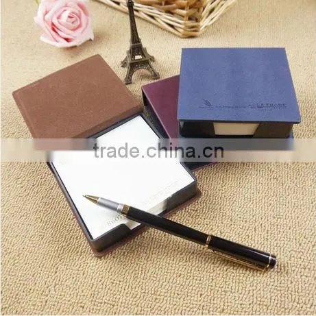 Hot Sale High Quality Logo Custom Italian PU Memo Pad Holder