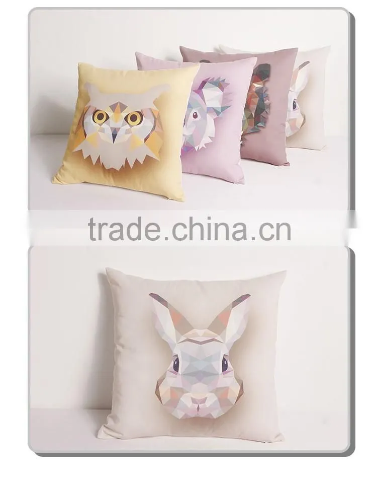 ribbon embroidery cushion covers design with pretty animal head pattern