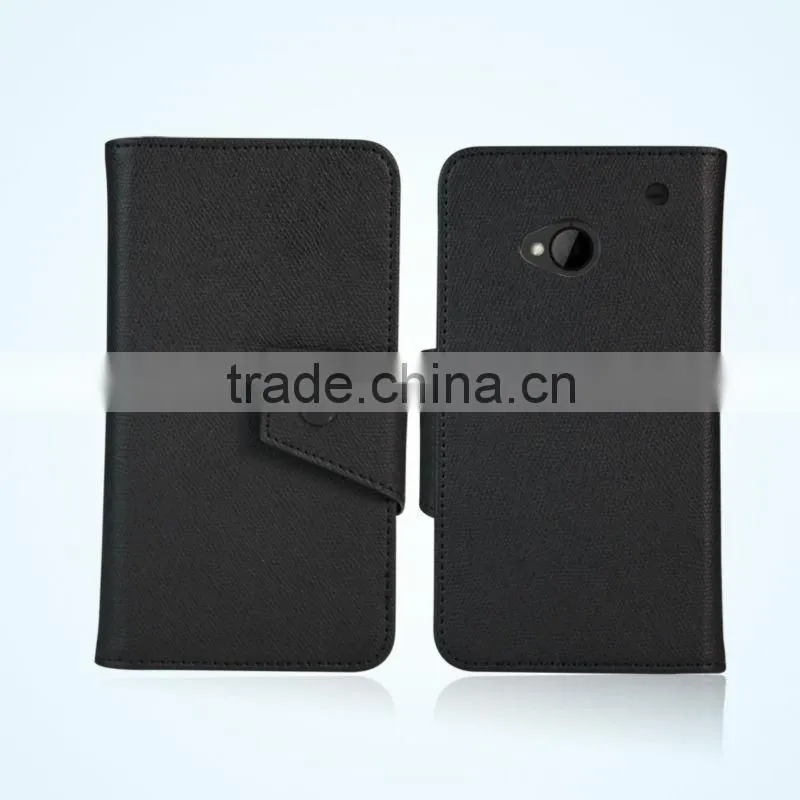 For HTC ONE M7 Moible Phone Wallet PU Leather Case Cover With Card Slots