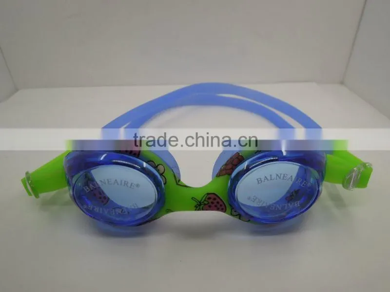 Junior swimming goggles with water transfer logo printing