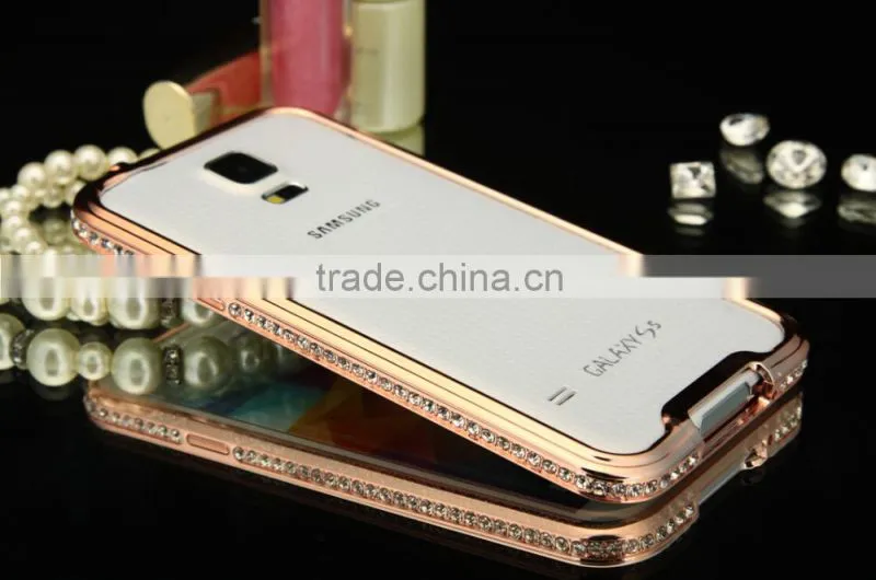 Diamond Slim Metal Aluminum Bumper Buckle Case for Samsung Galaxy S5