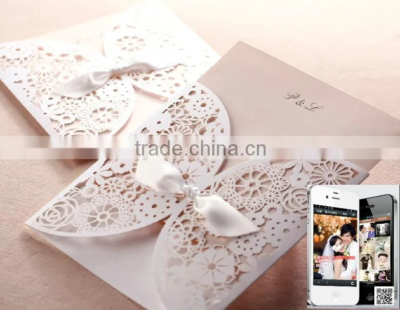 wedding card/wedding invitation/wedding invitation card with posterQR mobile invitation solution