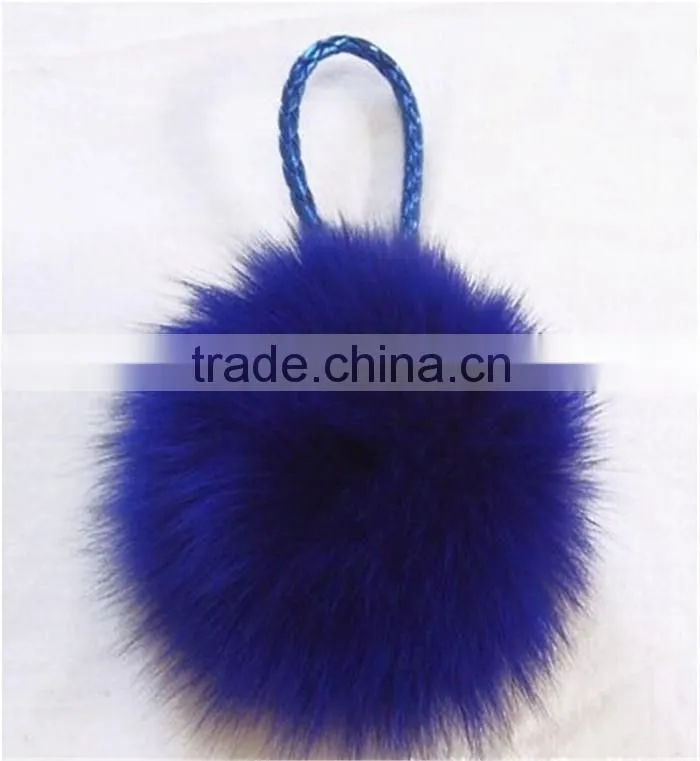 100% genuine fox fur ball for keychain bag car pendent